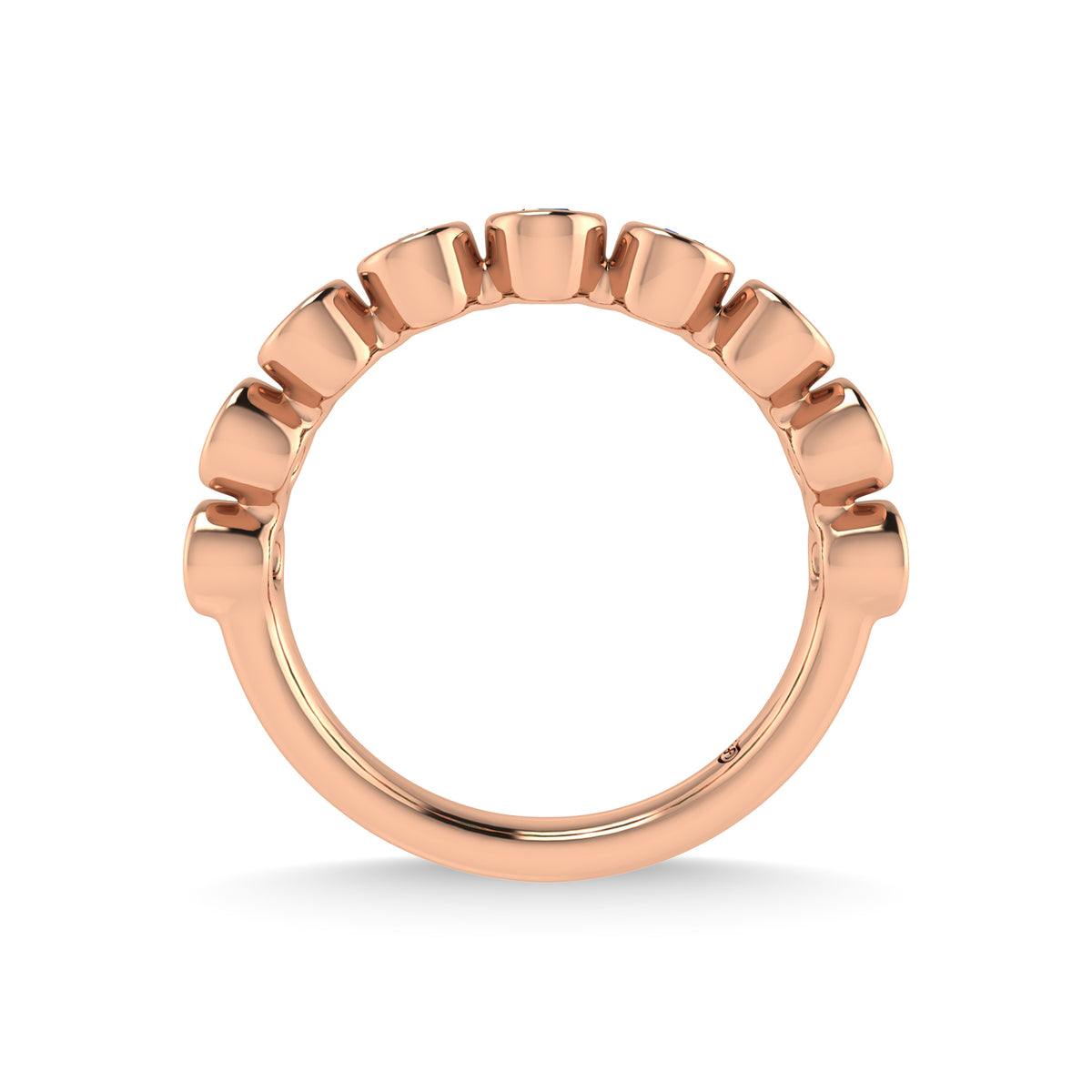 14K Rose Gold Ruby 5/8 ct. tw. Stackable Band, close-up of the setting