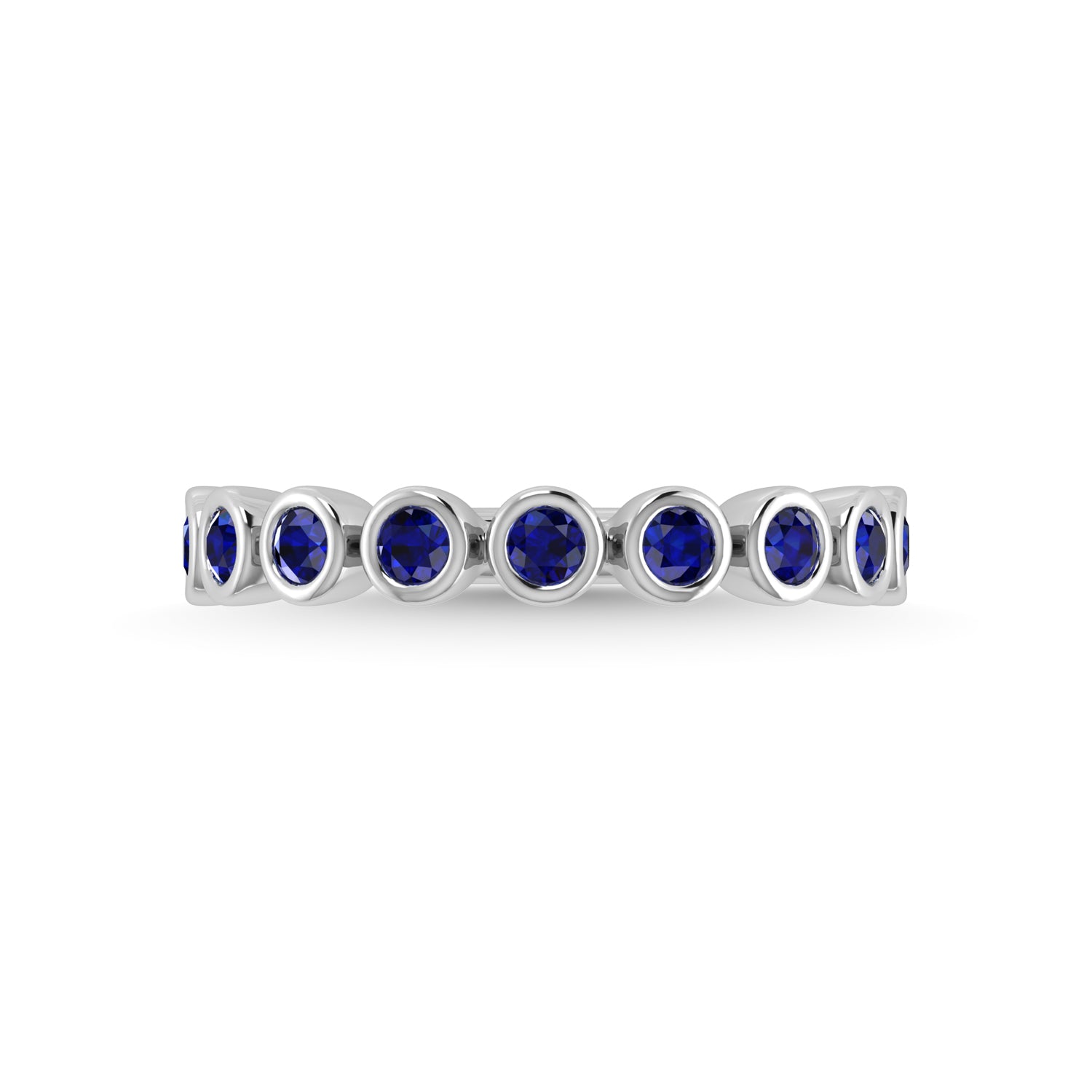 Band in 14k White Gold, featuring 0.63 CTW diamond, side profile view.