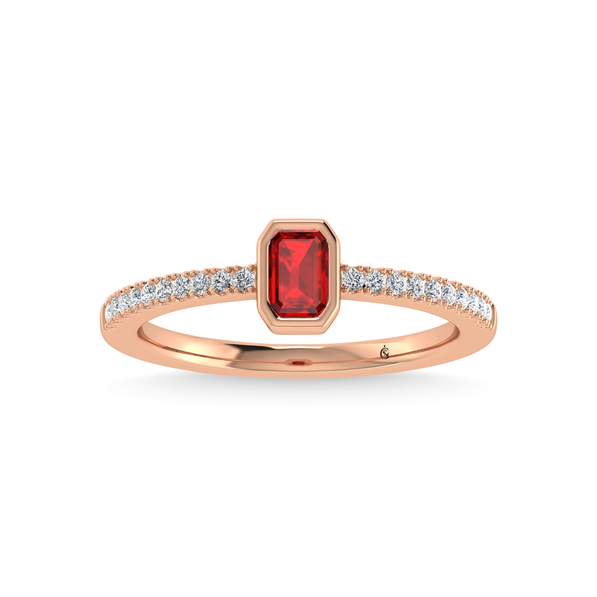 14K Rose Gold Diamond 3/8 ct. tw. and Ruby Fashion Ring | Picasso Gold & Diamond