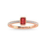 14K Rose Gold Diamond 3/8 ct. tw. and Ruby Fashion Ring | Picasso Gold & Diamond