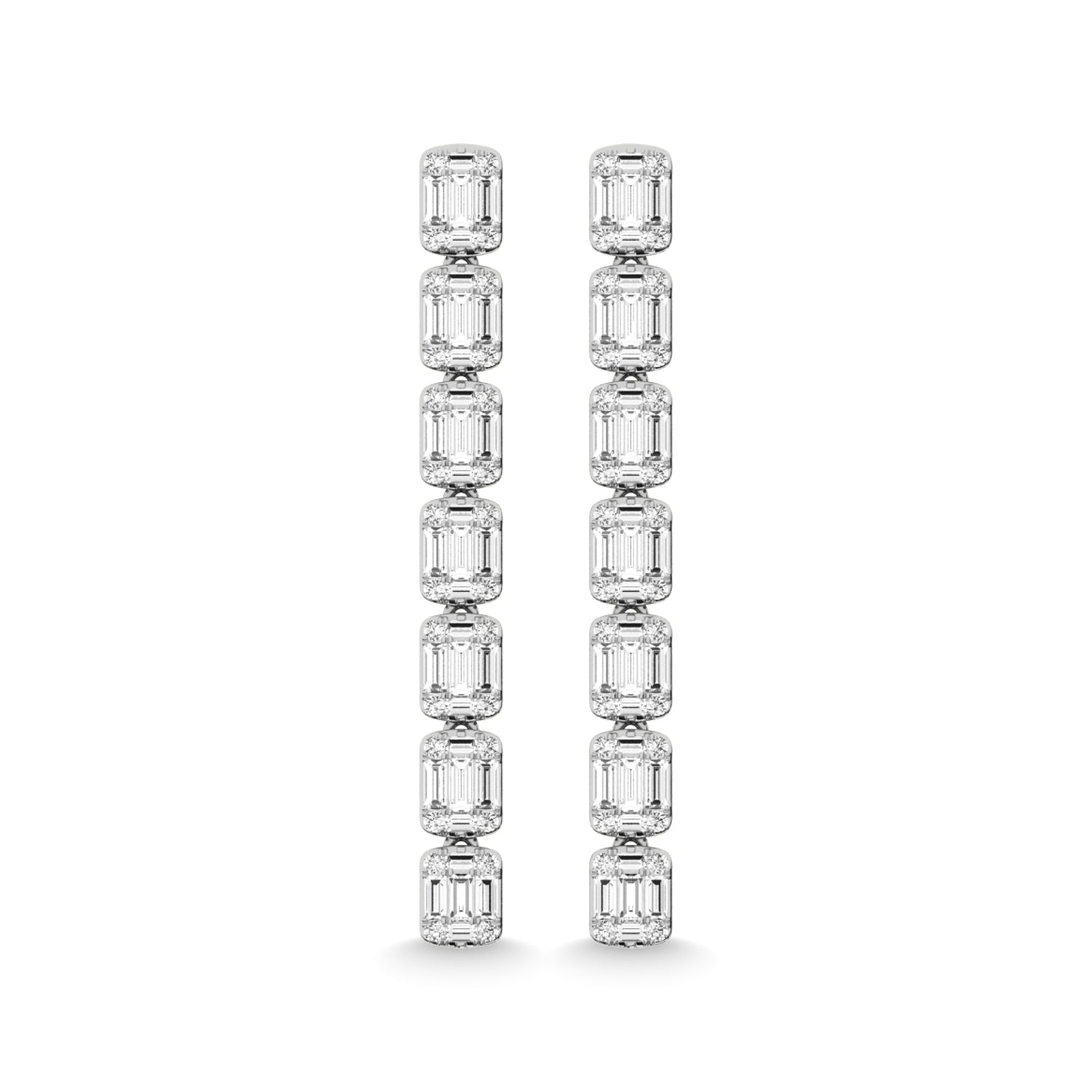 14K White Gold Diamond 1 1/2 Ct.Tw. Fashion Earrings