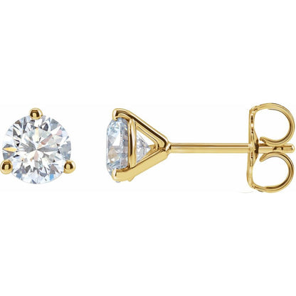 14K Yellow Gold 1 CTW Lab-Grown Diamond Stud Earrings