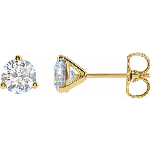 14K Yellow Gold 1 CTW Lab-Grown Diamond Stud Earrings