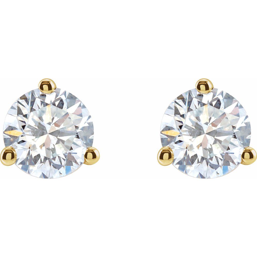 14K Yellow Gold 1 CTW Lab-Grown Diamond Stud Earrings