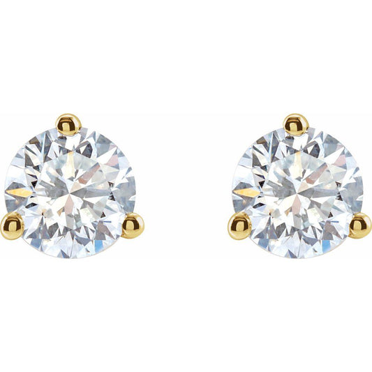 14K Yellow Gold 1 CTW Lab-Grown Diamond Stud Earrings