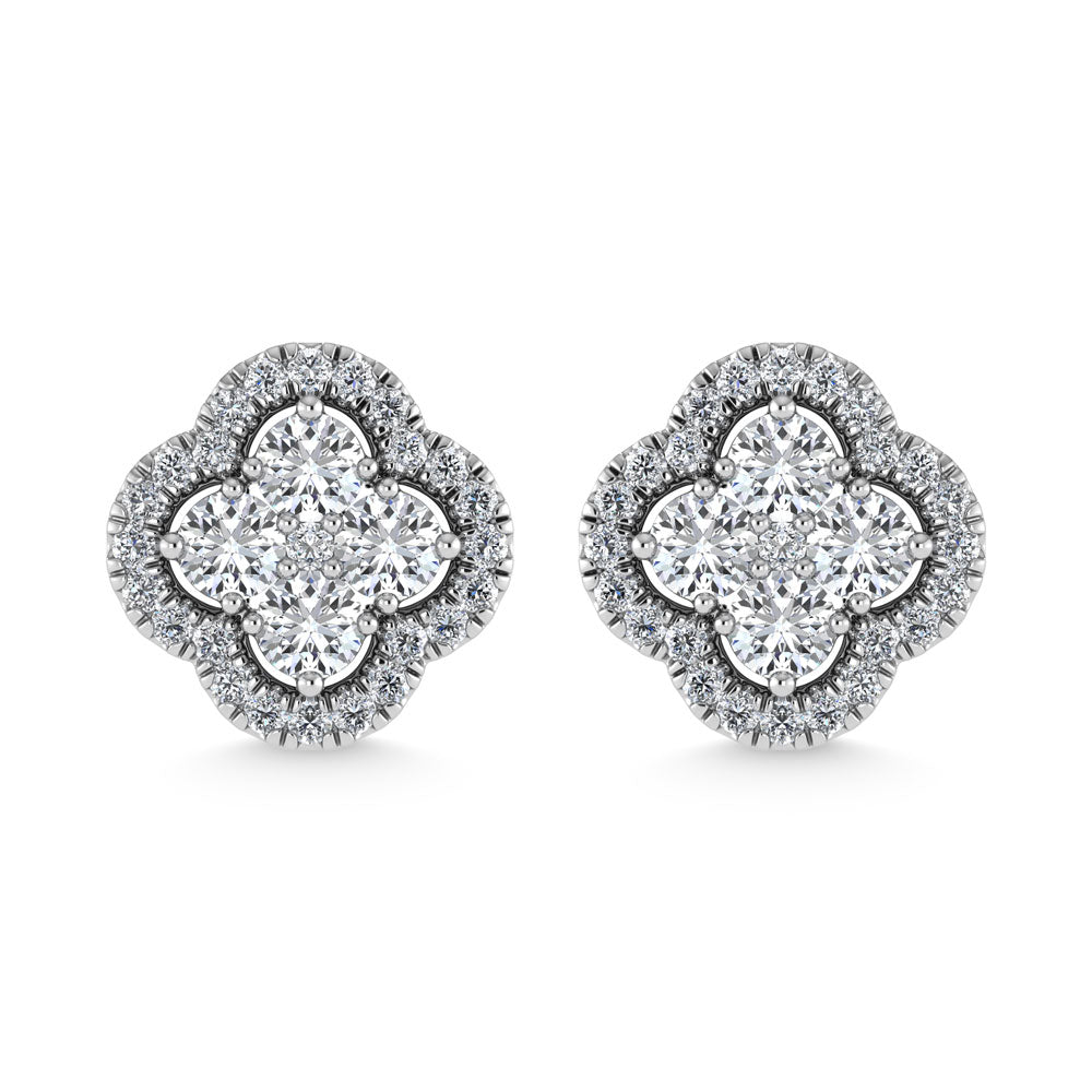 14K White Gold  1/2 Ct.Tw. Diamond Fashion Earrings  Picasso Gold & Diamond Jewelry