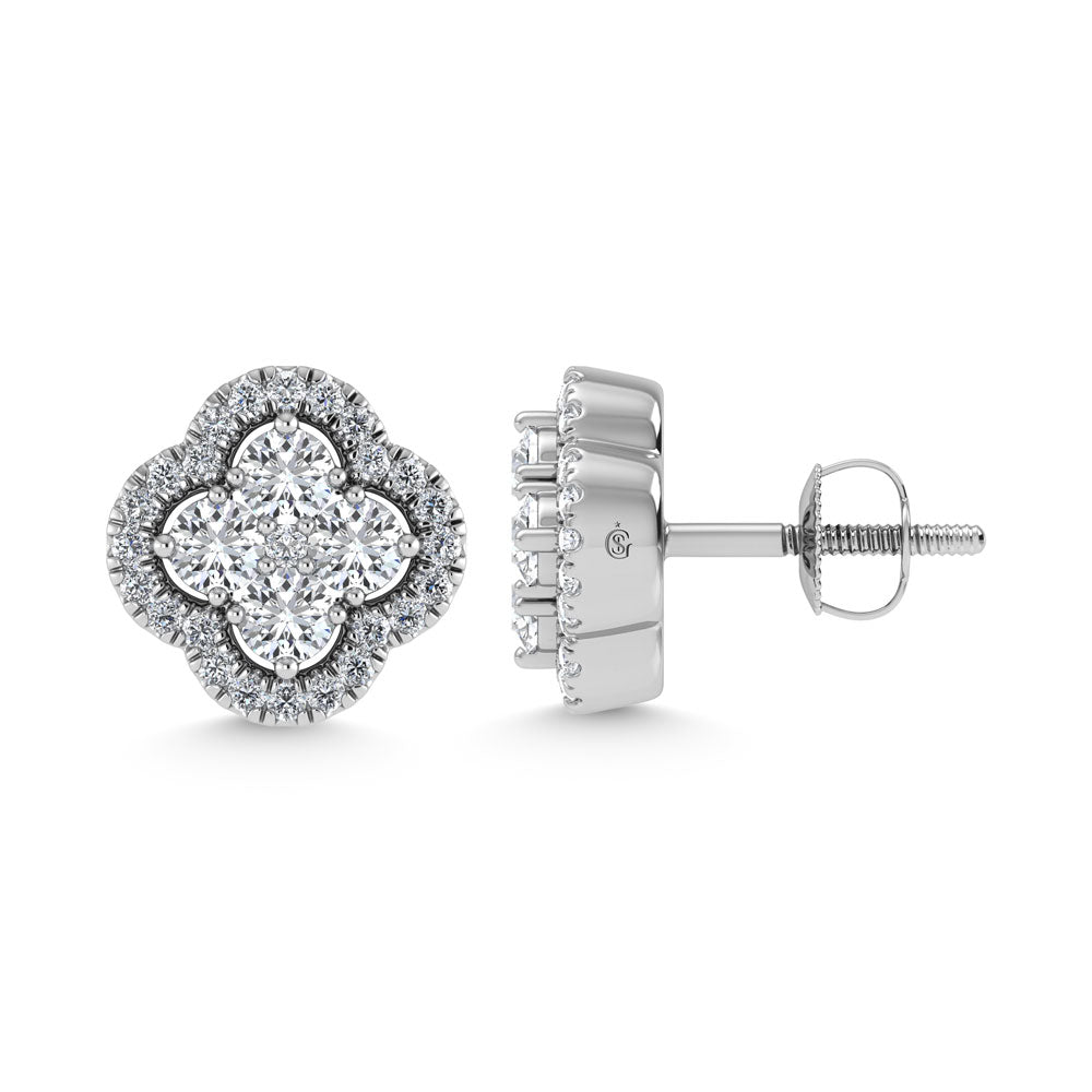 14K White Gold  1/2 Ct.Tw. Diamond Fashion Earrings  Picasso Gold & Diamond Jewelry