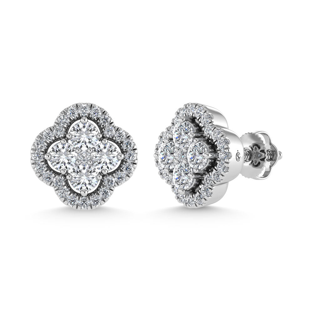 14K White Gold  1/2 Ct.Tw. Diamond Fashion Earrings  Picasso Gold & Diamond Jewelry