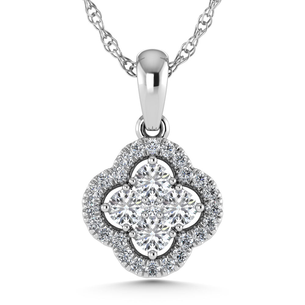 14K White Gold  1/2 Ct.Tw. Diamond Fashion Pendant  Picasso Gold & Diamond Jewelry