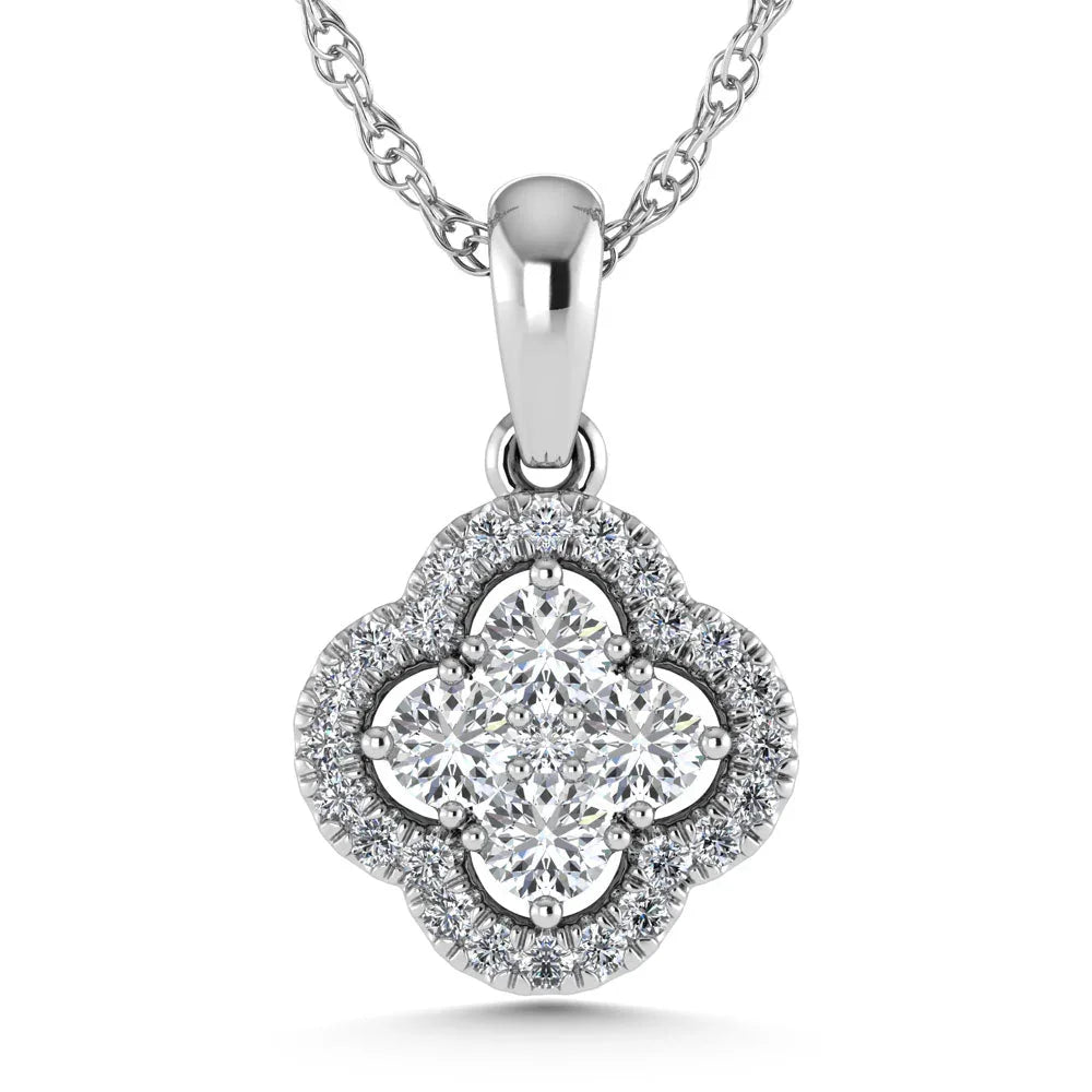 14K White Gold  1/2 Ct.Tw. Diamond Fashion Pendant  Picasso Gold & Diamond Jewelry