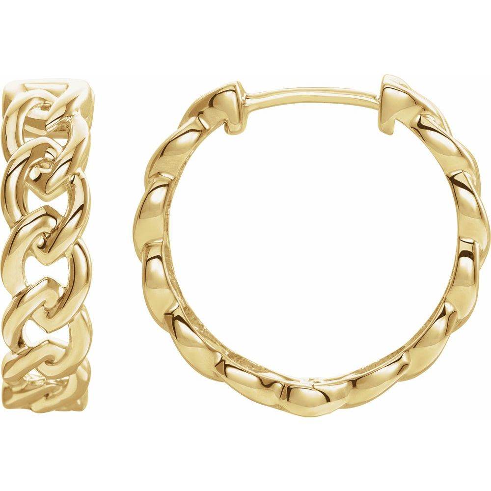 14K Gold Chain Link Hoop Earrings - Picasso Gold & Diamond Jewelry