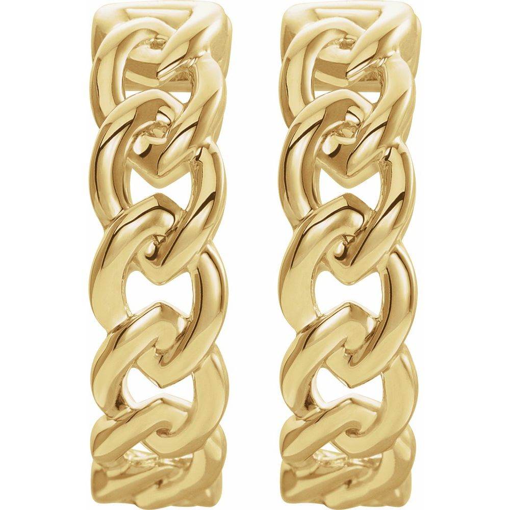 14K Gold Chain Link Hoop Earrings - Picasso Gold & Diamond Jewelry
