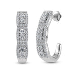 14K White Gold Diamond 1 1/4 Ct.Tw. Hoop Earrings  Picasso Gold & Diamond Jewelry