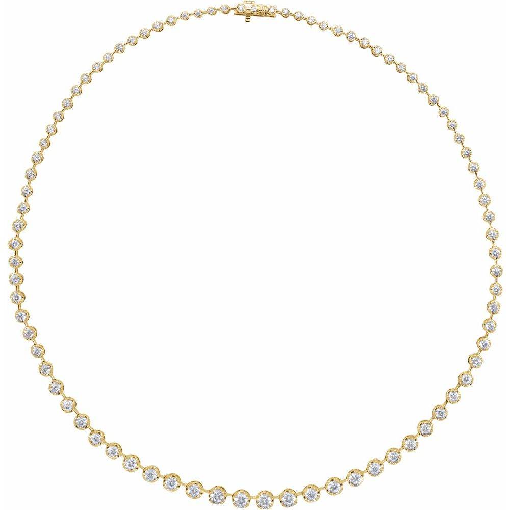 14K Yellow Gold 6 3/4 CTW Lab-Grown Diamond Line Necklace - Picasso Gold & Diamond Jewelry
