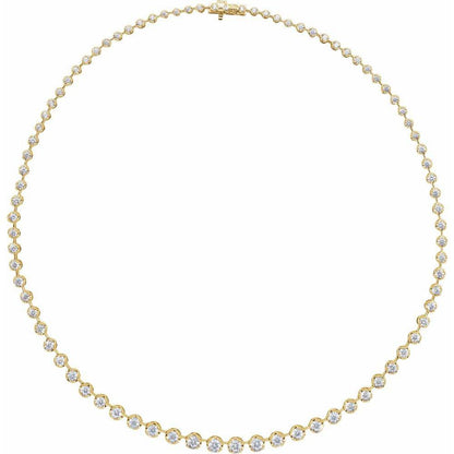 14K Yellow Gold 6 3/4 CTW Lab-Grown Diamond Line Necklace - Picasso Gold & Diamond Jewelry