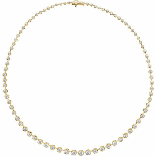 14K Yellow Gold 6 3/4 CTW Lab-Grown Diamond Line Necklace - Picasso Gold & Diamond Jewelry