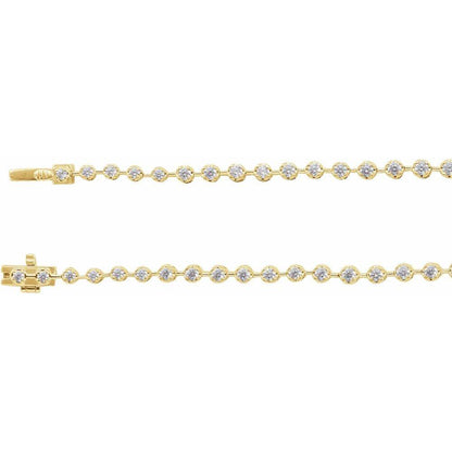 14K Yellow Gold 6 3/4 CTW Lab-Grown Diamond Line Necklace - Picasso Gold & Diamond Jewelry