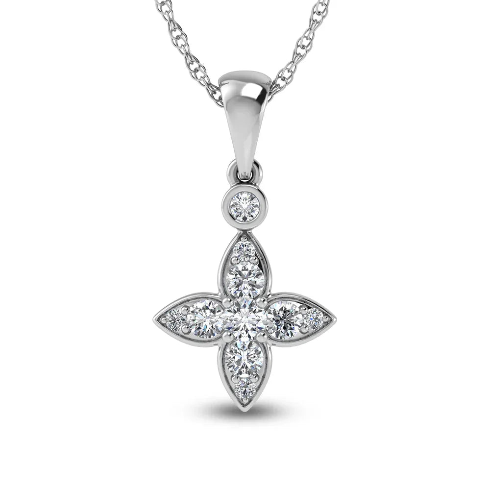 14K White Gold Diamond 1/2 Ct.Tw. Fashion Pendant  Picasso Gold & Diamond Jewelry