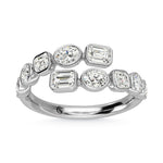 14K White Gold Diamond 1 3/8 ct. tw. Fancy Cut Fashion Ring | Picasso Gold & Diamond