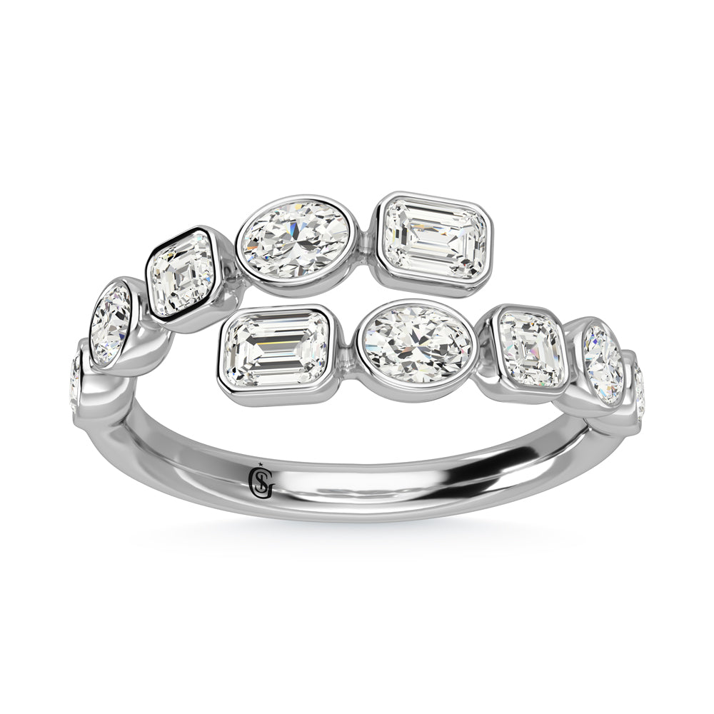 14K White Gold Diamond 1 3/8 ct. tw. Fancy Cut Fashion Ring | Picasso Gold & Diamond