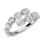 14K White Gold Diamond 1 3/8 ct. tw. Fancy Cut Fashion Ring, top view of the diamonds