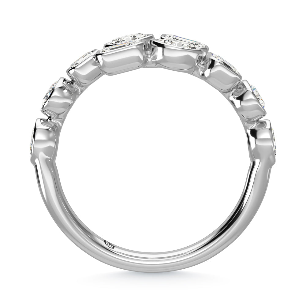 14K White Gold Diamond 1 3/8 ct. tw. Fancy Cut Fashion Ring, close-up of the setting