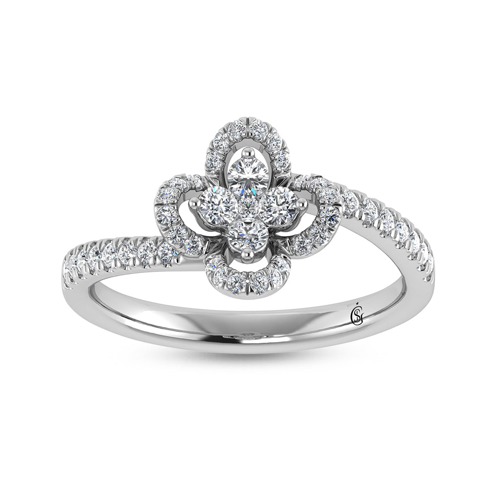 14K White Gold Diamond 3/8 Ct.Tw. Fashion Ring
