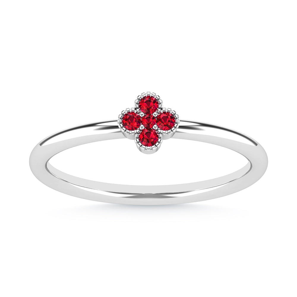 14K White Gold Ruby 1/10 ct. tw. Stackable Band | Picasso Gold & Diamond
