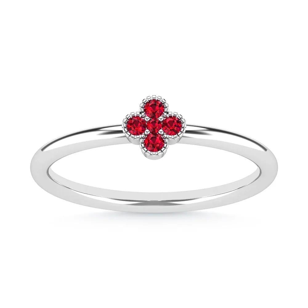 14K White Gold Ruby 1/10 ct. tw. Stackable Band | Picasso Gold & Diamond