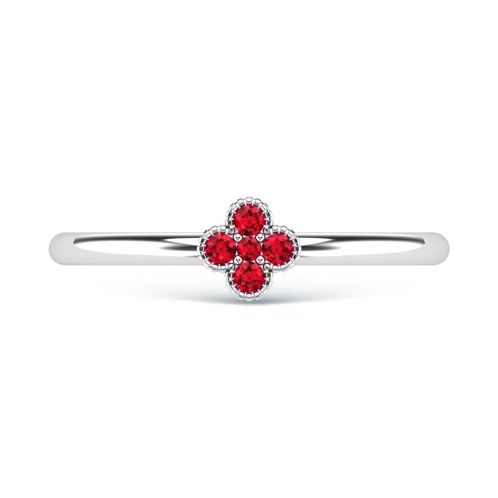 14K White Gold Ruby 1/10 ct. tw. Stackable Band, detailed angle view