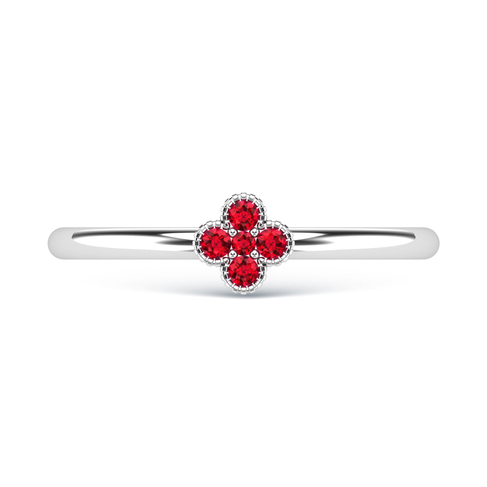 14K White Gold Ruby 1/10 ct. tw. Stackable Band, detailed angle view