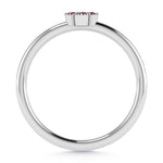 14K White Gold Ruby 1/10 ct. tw. Stackable Band, close-up of the setting
