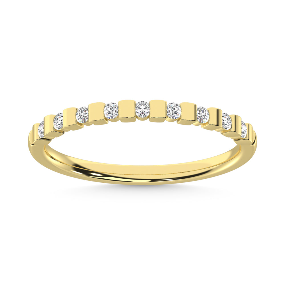 14K Yellow Gold 1/8 Ct.Tw. Diamond Stackable Band  Picasso Gold & Diamond Jewelry