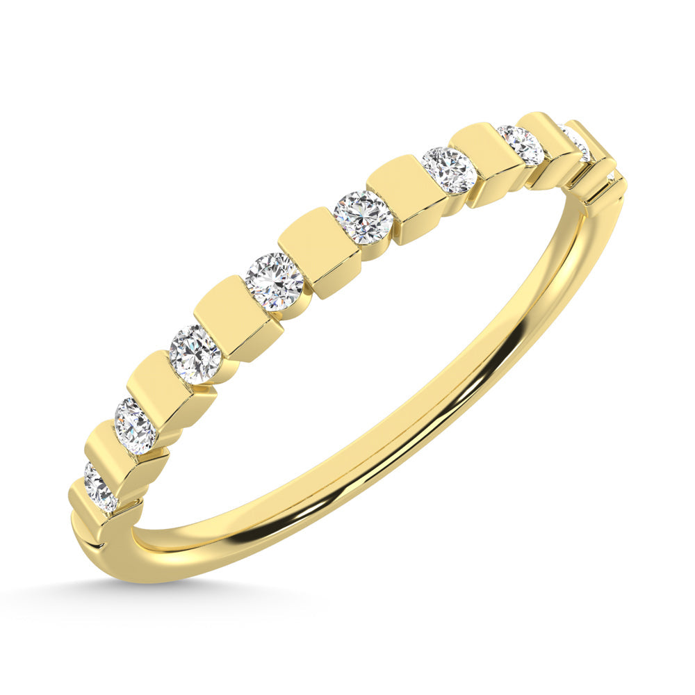 14K Yellow Gold 1/8 Ct.Tw. Diamond Stackable Band  Picasso Gold & Diamond Jewelry