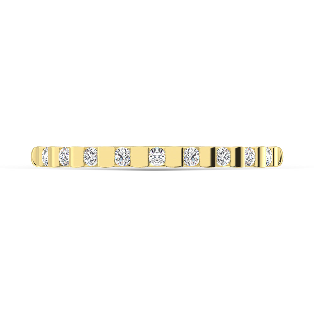 14K Yellow Gold 1/8 Ct.Tw. Diamond Stackable Band  Picasso Gold & Diamond Jewelry