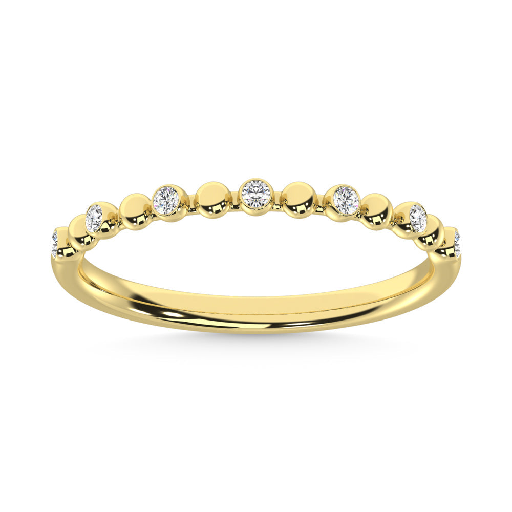 14K Yellow Gold 1/10 Ct.Tw. Diamond Stackable Band  Picasso Gold & Diamond Jewelry