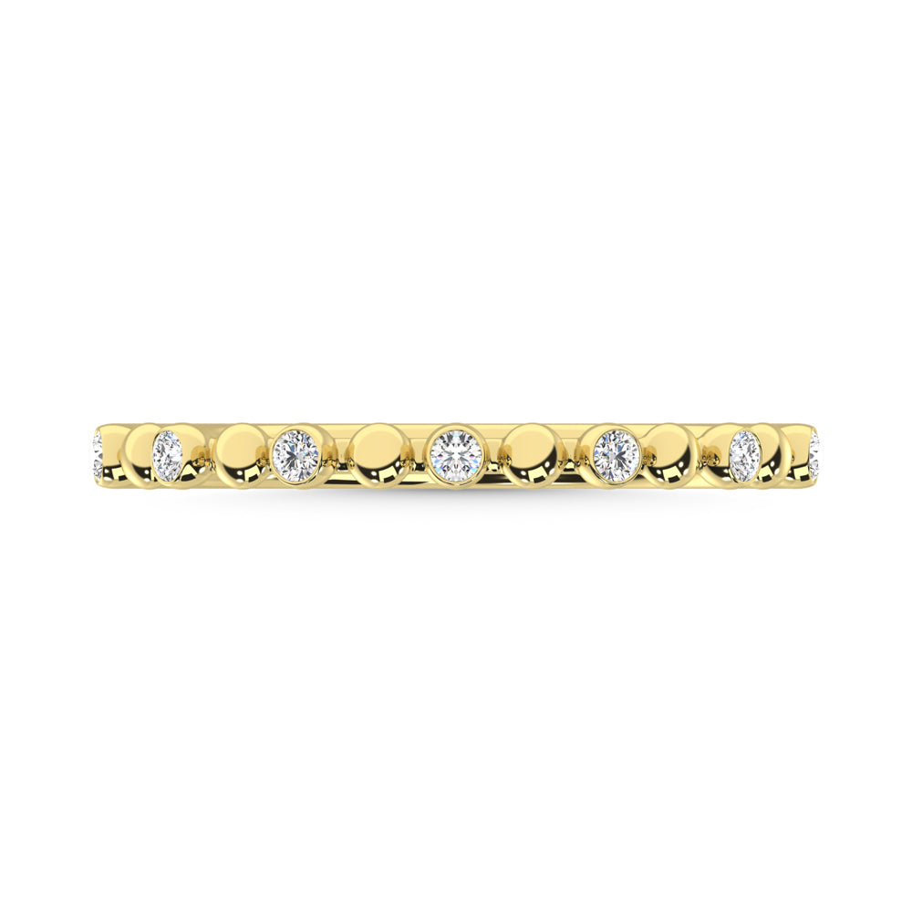 14K Yellow Gold 1/10 Ct.Tw. Diamond Stackable Band  Picasso Gold & Diamond Jewelry