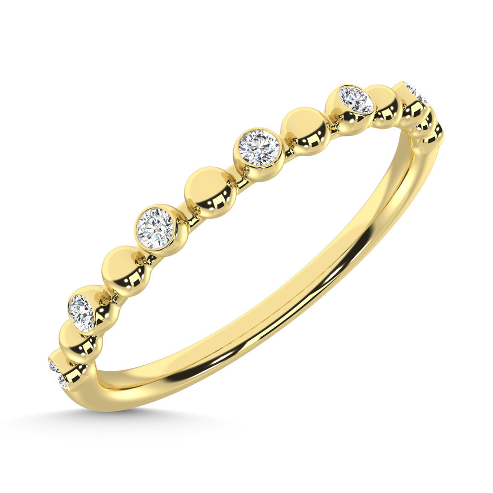 14K Yellow Gold 1/10 Ct.Tw. Diamond Stackable Band  Picasso Gold & Diamond Jewelry