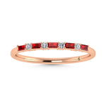 14K Rose Gold 1/5 Ct.Tw. Diamond and Ruby Stackable Band  Picasso Gold & Diamond Jewelry