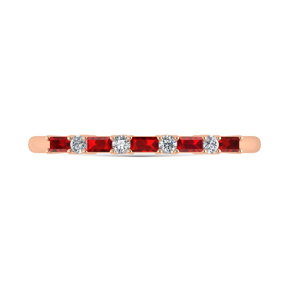 14K Rose Gold 1/5 Ct.Tw. Diamond and Ruby Stackable Band  Picasso Gold & Diamond Jewelry