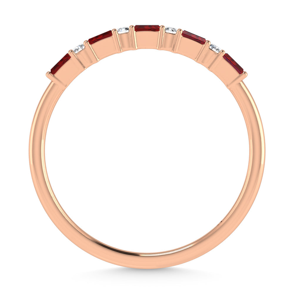 14K Rose Gold 1/5 Ct.Tw. Diamond and Ruby Stackable Band  Picasso Gold & Diamond Jewelry
