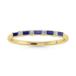 14K Yellow Gold 1/5 Ct.Tw. Diamond and Blue Sapphire Stackable Band  Picasso Gold & Diamond Jewelry