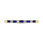 14K Yellow Gold 1/5 Ct.Tw. Diamond and Blue Sapphire Stackable Band  Picasso Gold & Diamond Jewelry