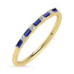 14K Yellow Gold 1/5 Ct.Tw. Diamond and Blue Sapphire Stackable Band  Picasso Gold & Diamond Jewelry
