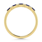 14K Yellow Gold 1/5 Ct.Tw. Diamond and Blue Sapphire Stackable Band  Picasso Gold & Diamond Jewelry