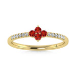 14K Yellow Gold 1/4 ct. tw. Diamond and Ruby Stackable Band | Picasso Gold & Diamond