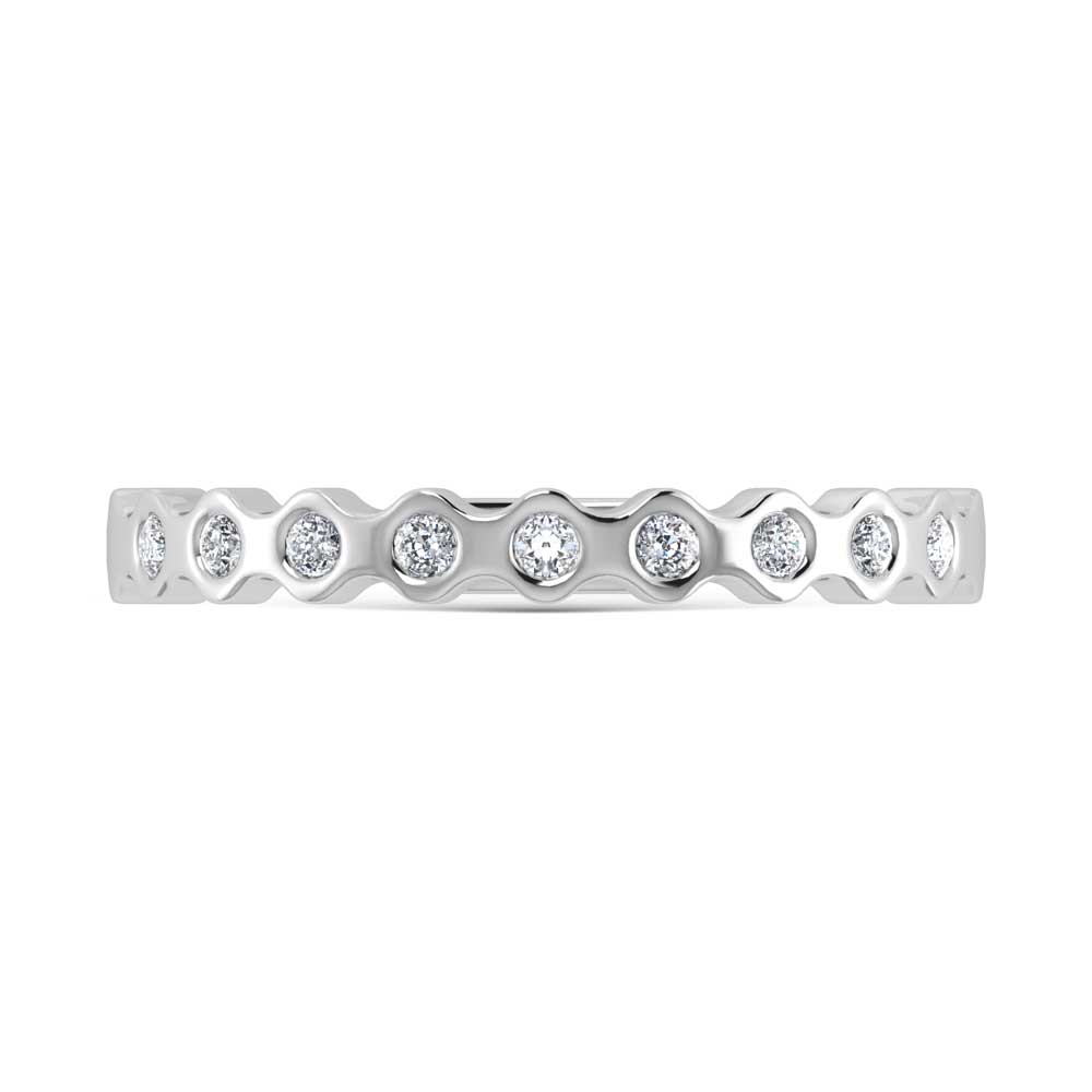 14K White Gold Diamond 1/10 Ct.Tw. Stackable Band