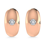 14K Rose Gold Diamond 1/4 Ct.Tw. Flush Setting High Polish Hoop Earrings  Picasso Gold & Diamond Jewelry