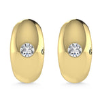 14K Yellow Gold Diamond 1/4 Ct.Tw. Flush Setting High Polish Hoop Earrings  Picasso Gold & Diamond Jewelry