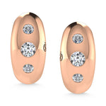 14K Rose Gold Diamond 1/5 Ct.Tw. Flush Setting High Polish Hoop Earrings  Picasso Gold & Diamond Jewelry